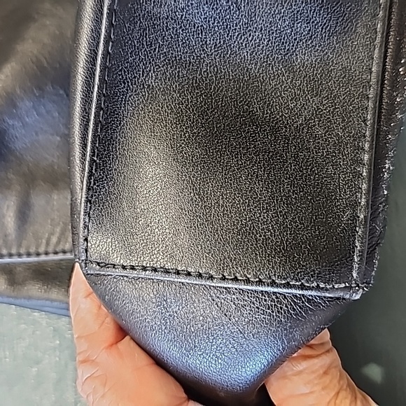 GIANI BERNINI BLACK LEATHER, vintage bag. 2 handles. One outside zipper … - Picture 11 of 14